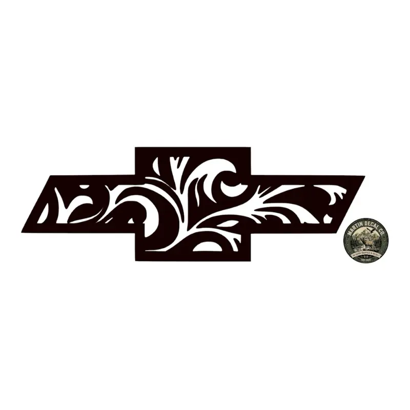Tooled Leather Chevy Art Vinyl Decal Car Sticker - Stylish, Durable Universal Exterior Accessory for Vehicle Decoration & Personalization, Car Stickers, Art Vinyl Decal Car Stickers