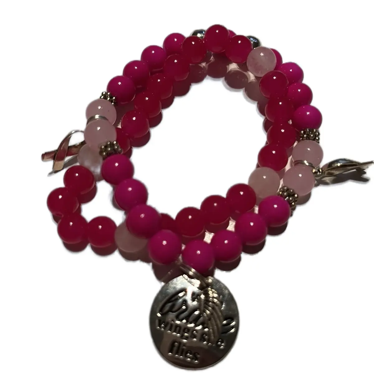 Pink 2PC Cancer Bracelet