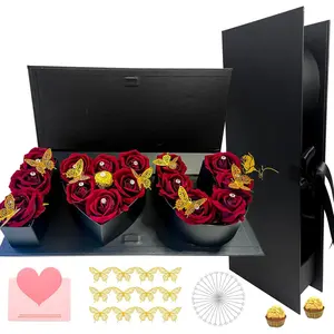 Valentines Day I Love You Box Flower  Box Heart Shaped Empty Cardboard Fillable  Box Flower Letter Box  Strawberry Candy  Package for Luxury Style Flower Arrangements Birthday