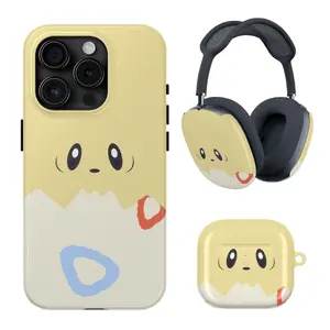 Kawaii Fairy Egg Pattern Phone Case, Red & Blue Triangle Aesthetic AirPods Case, AirPods Max Case, Anime Phone Sell iPhone 17-11 & AirPods Max, Airpod Gen 1-4