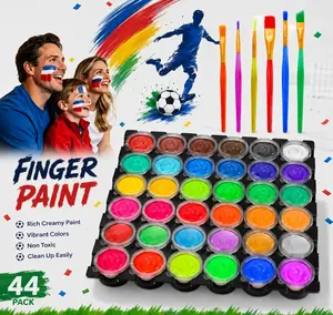 Washable Face/Finger Paint Set, Non Toxic Body Paint Kit for Soccer, Football, Game Day, Sports Parties & Festivals