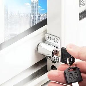 Window Locks, Sliding Door Locks, Security Lock Clamps, Sliding Door And Window Lock Set, Including 2 Keys - Made of Durable Metal, Easy to Install, Ensuring Safety.
