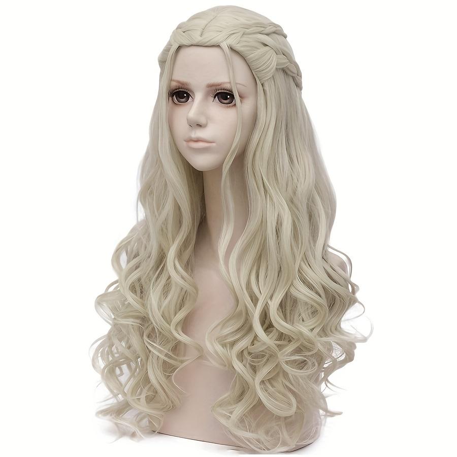 Long Silvery Braided Wig for Women, Designed for Cosplay As a Dragon Queen