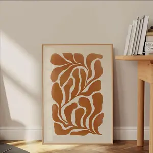 Plant Pattern Unframed Painting, 1 Count Modern Abstract Plant Art Print, Wall Art for Home Living Room Bedroom Decor, Ornaments, Art Wall Decoration