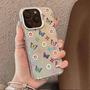 Colorful Butterfly & Flower Print Phone cases for iPhone 17 AIR 17 PRO 16 PRO 15  PRO MAX  14 PLUS 13 PRO 12 11 PRO XS MAX X XR Plus  series(anti-drop hard shell) shockproof mobilephone protective cover