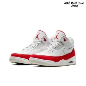 Retro Tink white university red classic style fashionable and trendy sports shoes, retro casual shoes