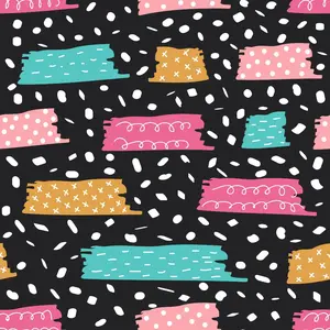 Cute Abstract Doodles Pattern 16 Quilting Cotton Fabric