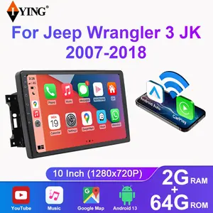 For Jeep Wrangler 3 JK 2007-2016 | 10.1" Touchscreen Android 13 Car Stereo 8 Core with Wireless CarPlay Android Auto GPS Navigation | HD Touchscreen | WiFi AM/FM SWC