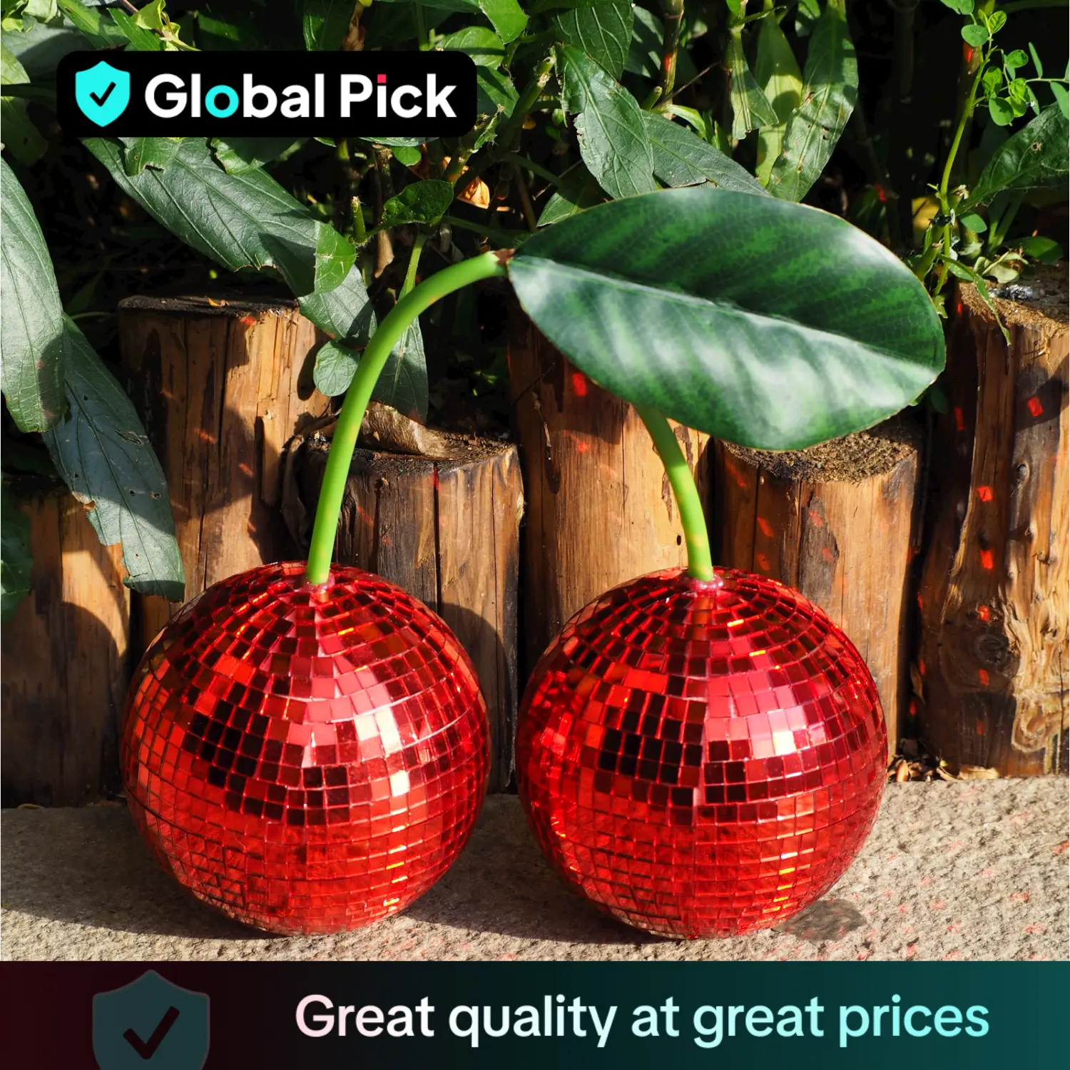 Cherry Shaped Disco Ball, 1 Count Hanging Ball Design Decor Ornaments, Wall Hanging Decor for Birthday Wedding Festival Home Party, Floor Standing Orn