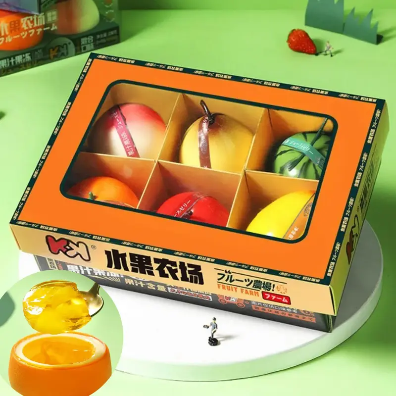 YO MAN Fruit Farm Juice Jelly 660g - Stunning Peach Mango Orange Watermelon Pear Shapes Pure Fruit Flavor Q-Bouncy Texture Zero Fat Guilt-Free Dessert Snack Healthy Treat Picnic