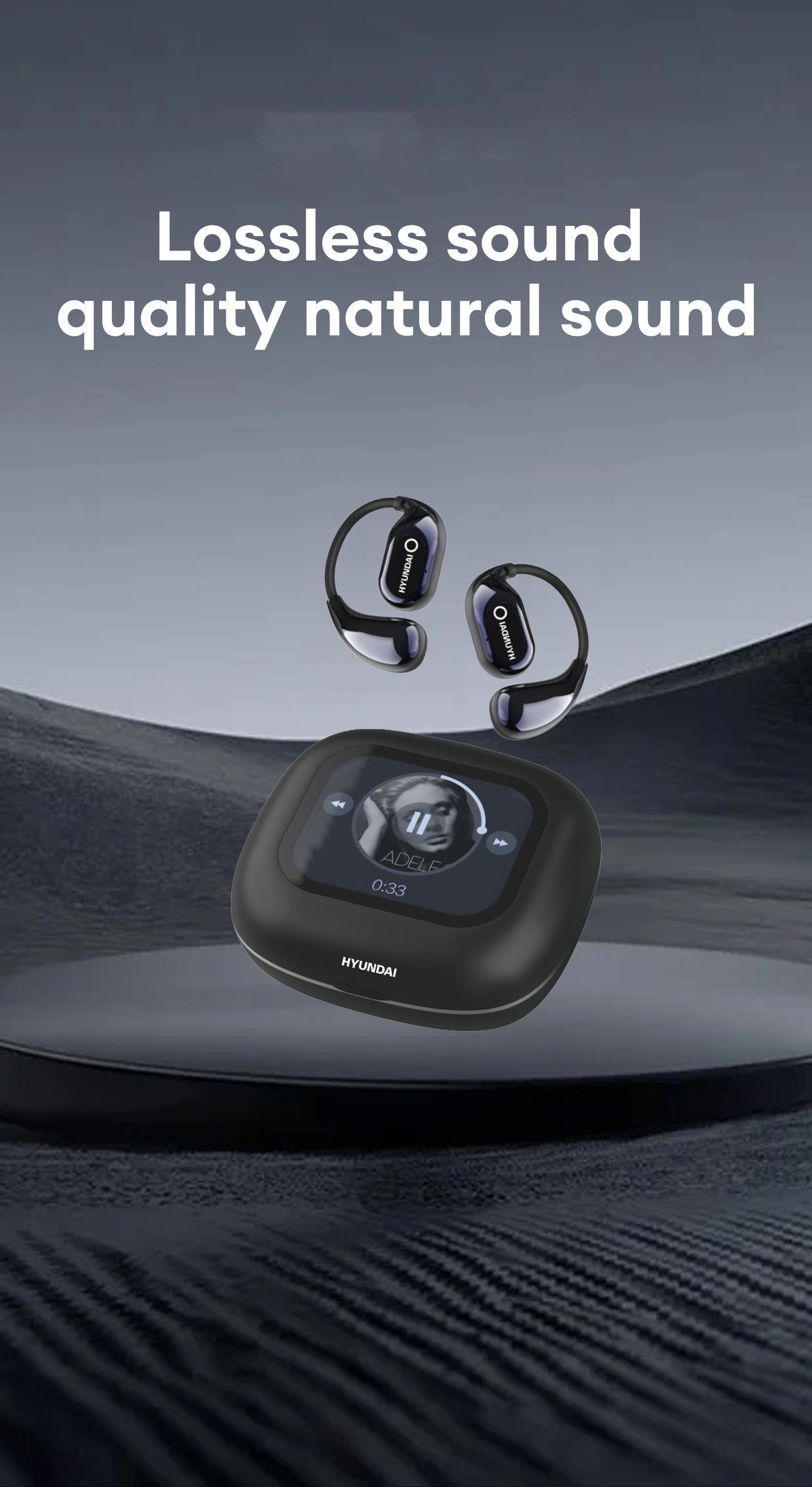 HYUNDAI HY Q18 Pro Electronic Earbuds Bluetooth Headset with 169 Language Translation Full Color Touch Screen for Music & Phone Calls