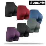 CHRLEISURE 3/6Pack  High Waisted Biker Seamless Shorts for Women Fitness Lightweighted Workout Running Yoga Gym Shorts Womenswear Bottom