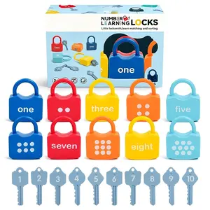 Kids Montessori Toy Number Lock & Key Matching Counting Educational Game Early Learning Math Toys for Toddler 3+ Birthday Christmas Gifts