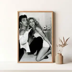NBHYK Carrie and Mr Big Poster Black And White Vintage Movie Poster for Boys Room Teen Room Girl's Room Modern Art Design Artistic Wall Decoration