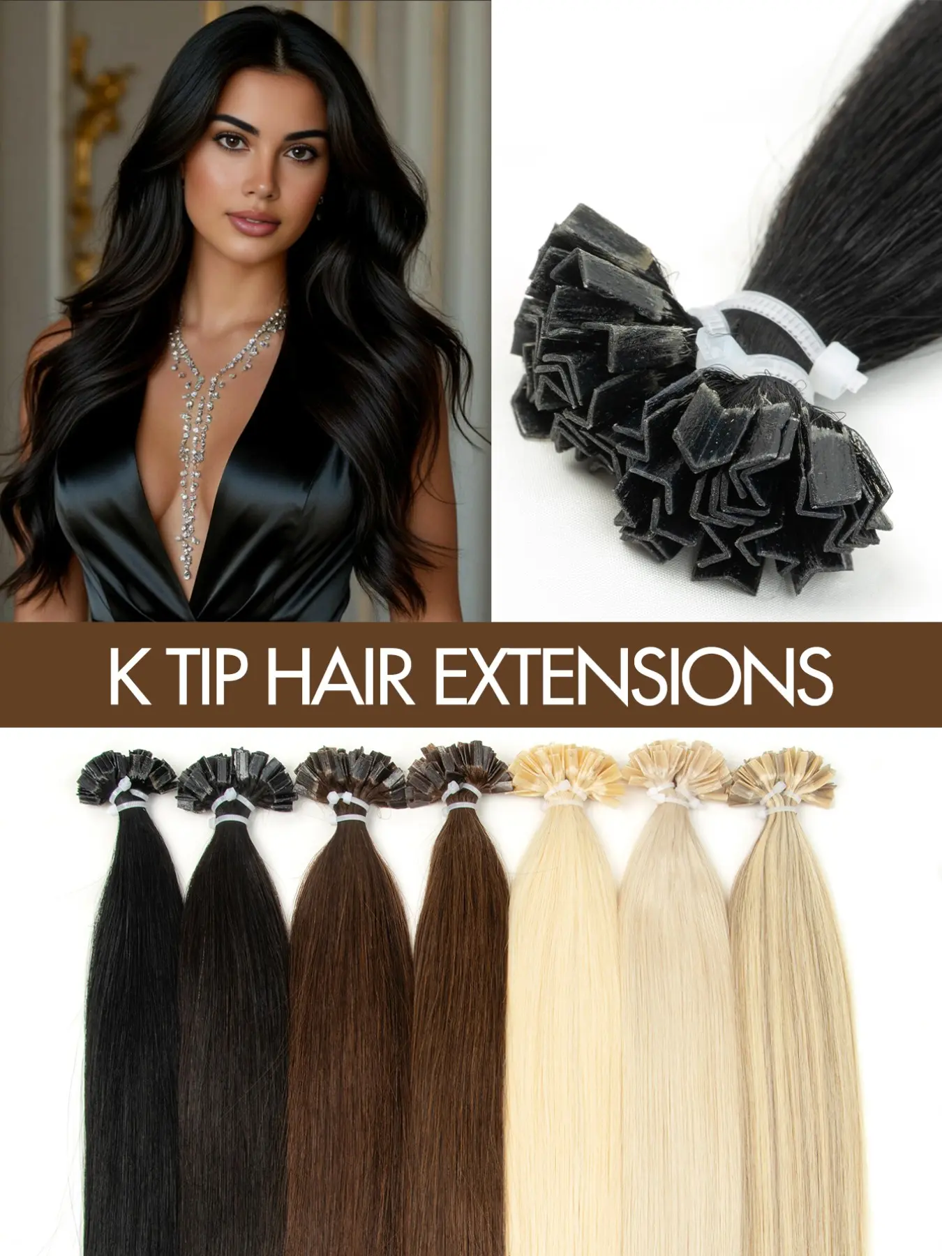 K Tip Hair Extensions, Women's Pre-Bonded K-Tip Hair Extensionsto Caramel, 30g 12-22 Inches, Hot Glue Protein, Straight Hair, Durable & Stylish, Human Hair Extensions