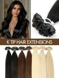 K Tip Hair Extensions, Women's Pre-Bonded K-Tip Hair Extensionsto Caramel, 30g 12-22 Inches, Hot Glue Protein, Straight Hair, Durable & Stylish