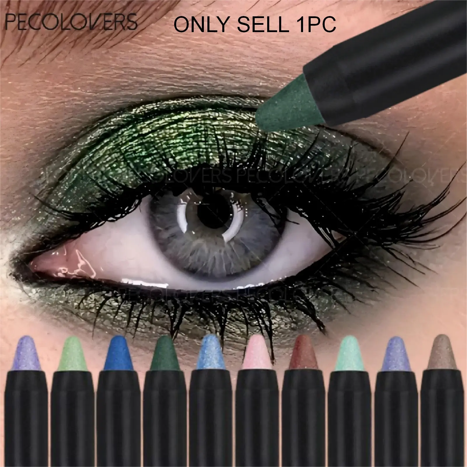 1PC Golden Brown Pearlescent Eyeshadow Eyeliner Pencil Glitter Eye Shadow Makeup Pigment Silkworm Eyeshadow Pen Glitter Eyeshadow Stick