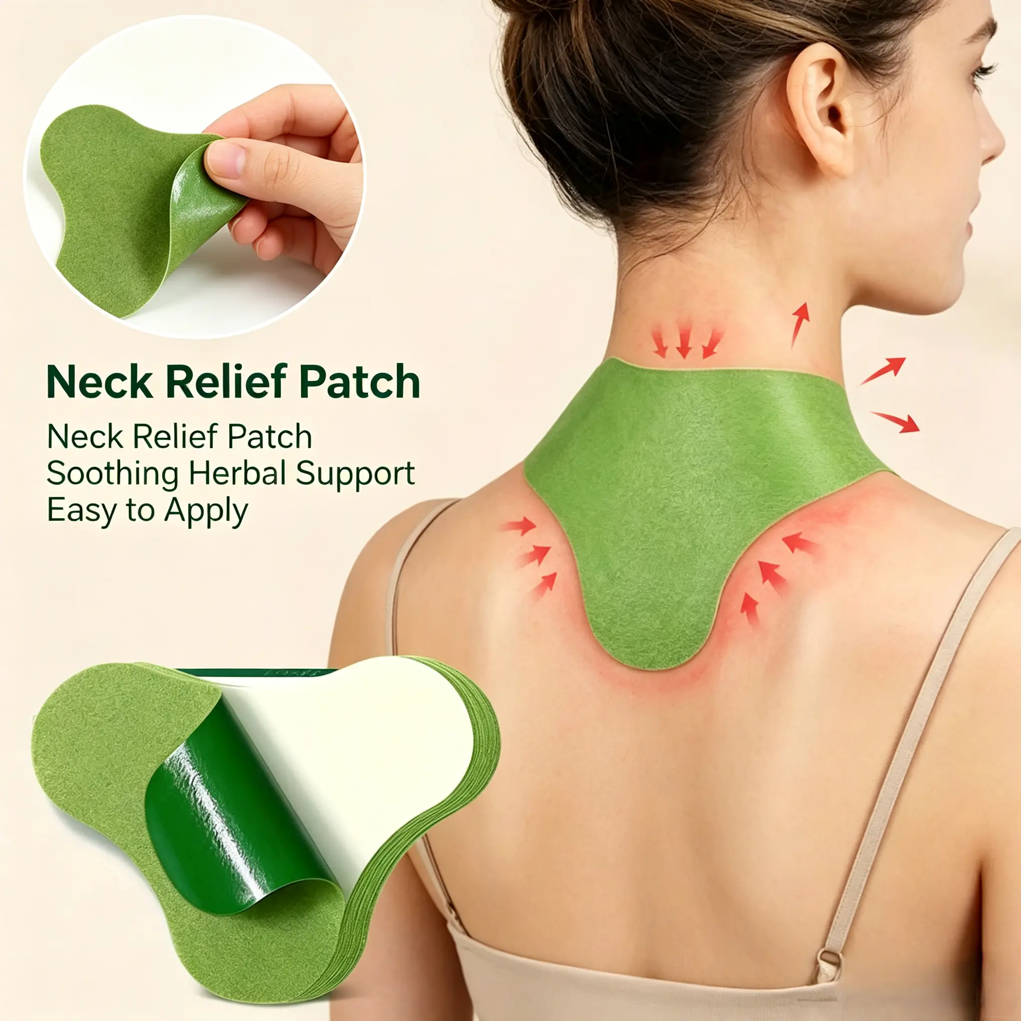 100Pcs Neck patch, warming herbal super heat pad, 8-hour deep heat, continuously alleviates pain in neck and back joints.