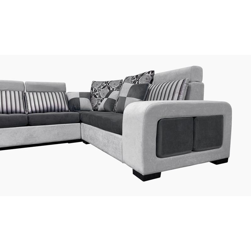 Selena Modular Tufted Sectional With Chaise(Dark Grey & Light Grey)