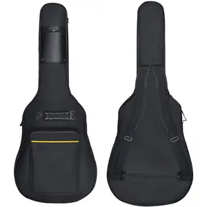 41 Inches Guitar Bag Dual Adjustable  Strap Acoustic Guitar Case Gig Bag,  Oxford Cloth 0.3 Inch Thicken Sponge Pad, Black