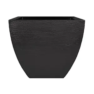 Tusco Products Modern Planter, Short Square, Black - 20" x 16"