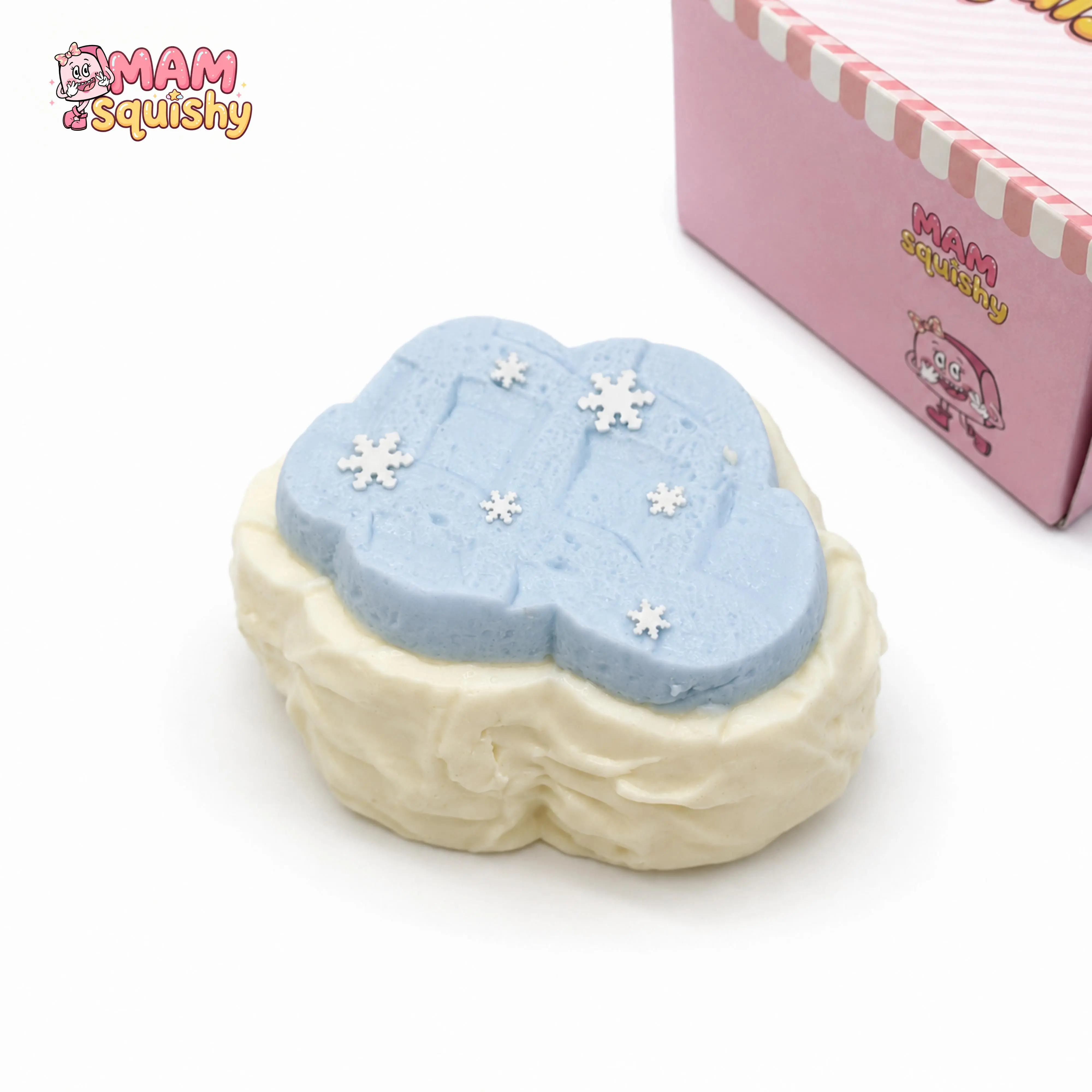 MAM Snow Top Cloud Squishy, Ultra Soft Slow Rising Fidget Toy, ASMR Sensory Squeeze Toy for Stress Relief, Cute Kawaii Dessert Squishy for Kids Adults Gift