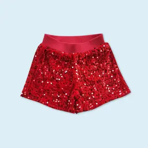 Red sequins baby girls summer shorts