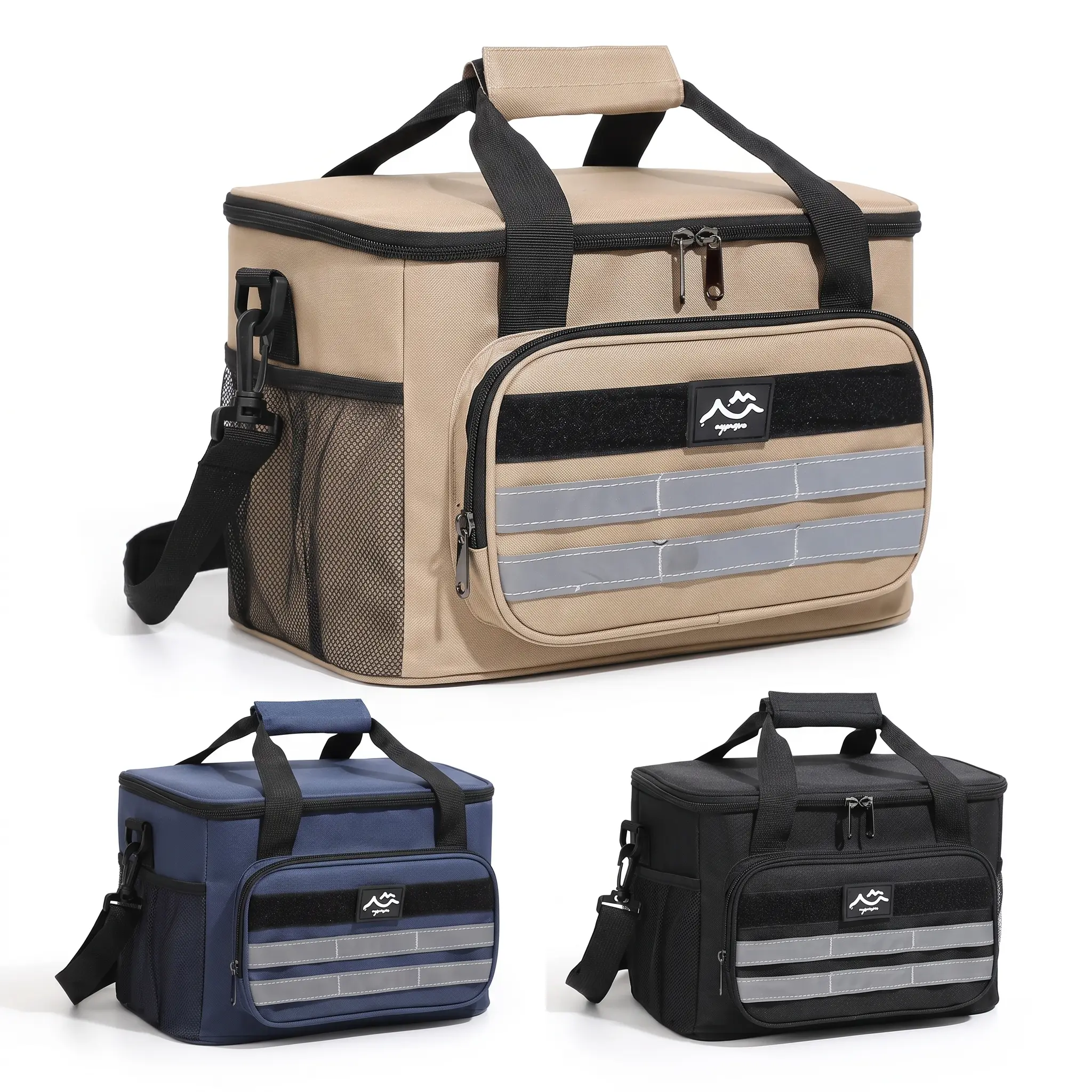 Insulated Lunch Cooler Tote, Waterproof Dirt Resistant Bag with Reflective Strips & Detachable Shoulder Strap, Reusable Food Carrier for Work, Office, Picnic, Camping & School