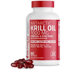 Antarctic Krill Oil 1000mg with Omega-3s EPA, DHA and Astaxanthin - 60 Softgels