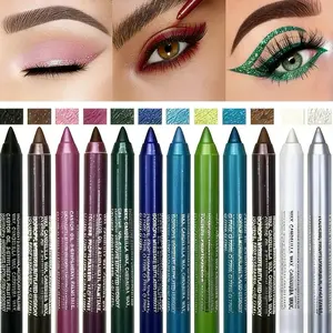 12-Color Eyeliner Set High-Shine Pearl Smoky Punk Goth Makeup Waterproof Smudge-Proof Formula for Bold Daily & Party Looks with Rich Pigmentation Smooth Texture Gothic Cosmetic