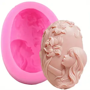 3D Lily Flower and Woman Silicone Mold, Handmade Soap Making Mold, Candle Aromatherapy, DIY Flexible Silicone Material, Unique Creation