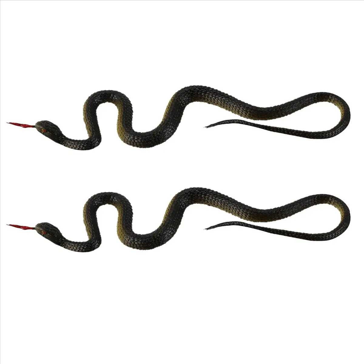 2-Pack Realistic Rubber Snakes - Tool Organizer Setup Accessory, Creative Prank Gift, Artificial Garden Prop & Prank Toy
