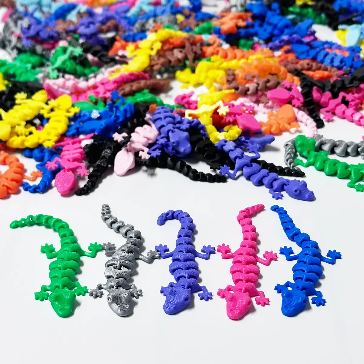 3D-Printed Gecko Figurines Ornaments, 50/20-Piece Nature Set, Vibrant Lizard Designs, Christmas/Easter Themed Fantasy Decor, Suitable for Home & Aquarium Use,summerwins