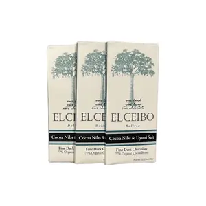 El Ceibo 77% fine dark chocolate+cacao nibs+Uyuni Salt (3 pack) Snack Dessert