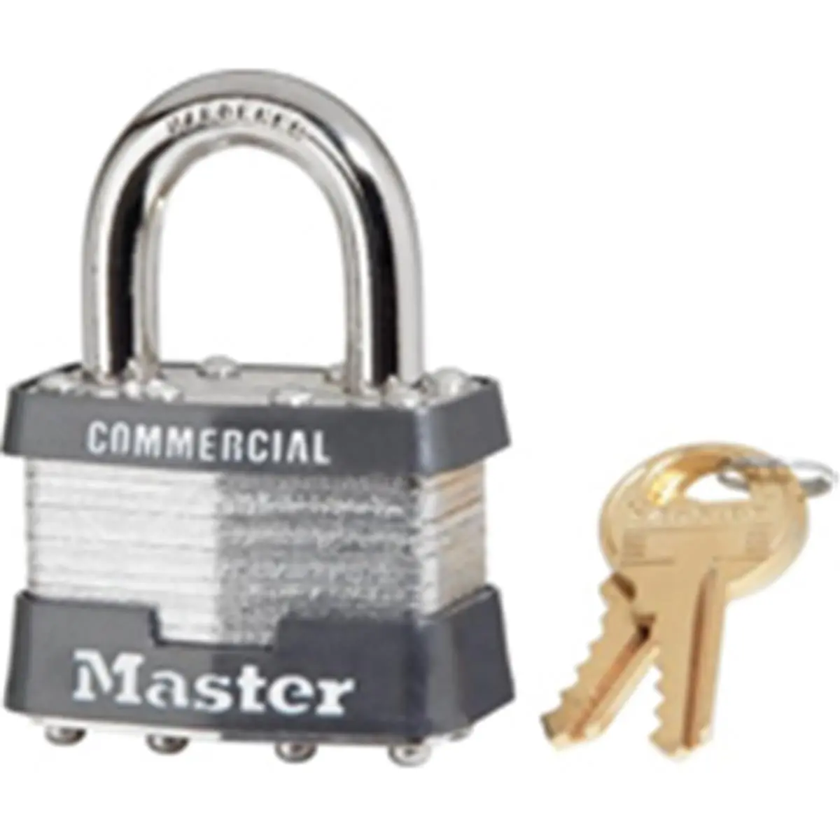 Master Lock 1KA2081 Metal Brass Keyed Padlock - Nickel Steel, 4-Pin Cylinder, 1.75 in Size, 3/4 in Horizontal Shackle Clearance, Patented Taper, Dual Levers, 2.78x5.78x2.48 in Dimensions, 0.53 lbs Weight, Precision Cylinder Protection, Removable Key-Chang