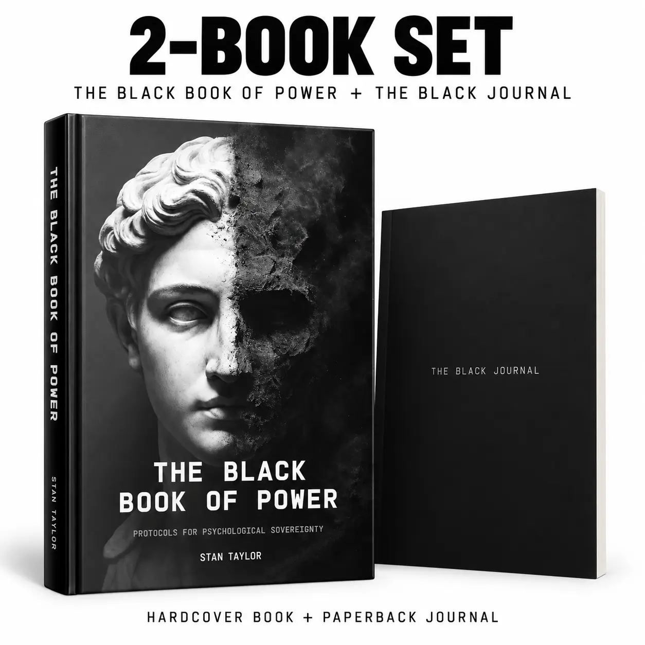 The Black Book of Power 2-Book Set by Stan Taylor | 650+ Page Hardcover Book + The Black Journal Paperback | Human Behavior, Influence & Self-Mastery
