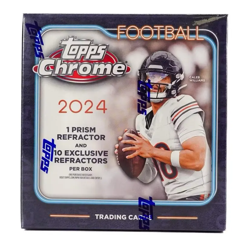 Topps 2024 Chrome Football Mega Box - Collectible Football Collectibles in a Compact Packaging