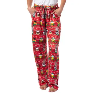 Looney Tunes Womens' Christmas Character Santa Bugs Bunny Taz Daffy Tweety Sleep Pajama Pants