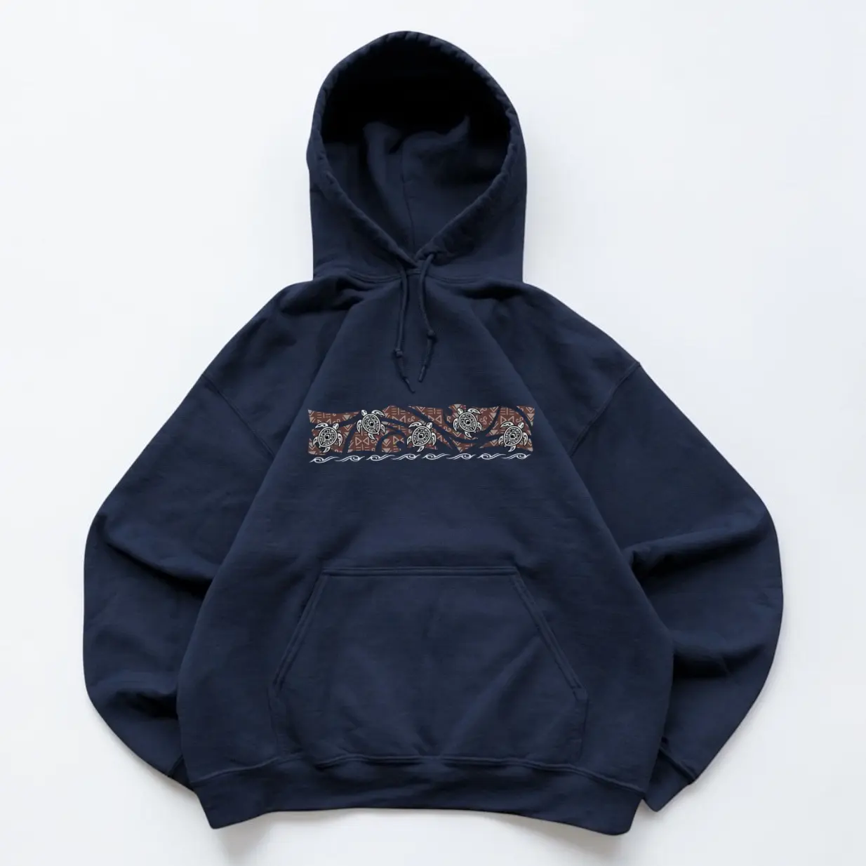 Y2K Navy Sea Turtle Graphic Hoodie, Vintage Style 2000s Hawaiian Island Sweatshirt, Retro Surfwear Beach Streetwear, Skate Clothing, Coastal Skater Outfit, Tropical Ocean Pullover, Early 2000s Inspired Unisex Hoodie, Vacation Beach Fit