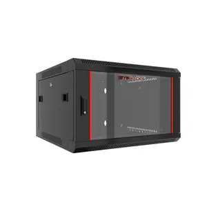 SYSRACKS 6U Server Rack Cabinet JMY Series | 19" Network Enclosure for Wall Mount & Floor Standing | Lockable Glass Door IT Home Lab Server Rack with Cooling Vents | Heavy Duty Server Cabinet for Small Business & Networking Equipment | Black Finish