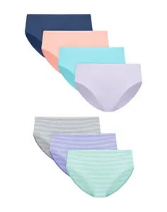 Hanes Pure Comfort Girls' Underwear Microfiber Hipster, 7-Pack