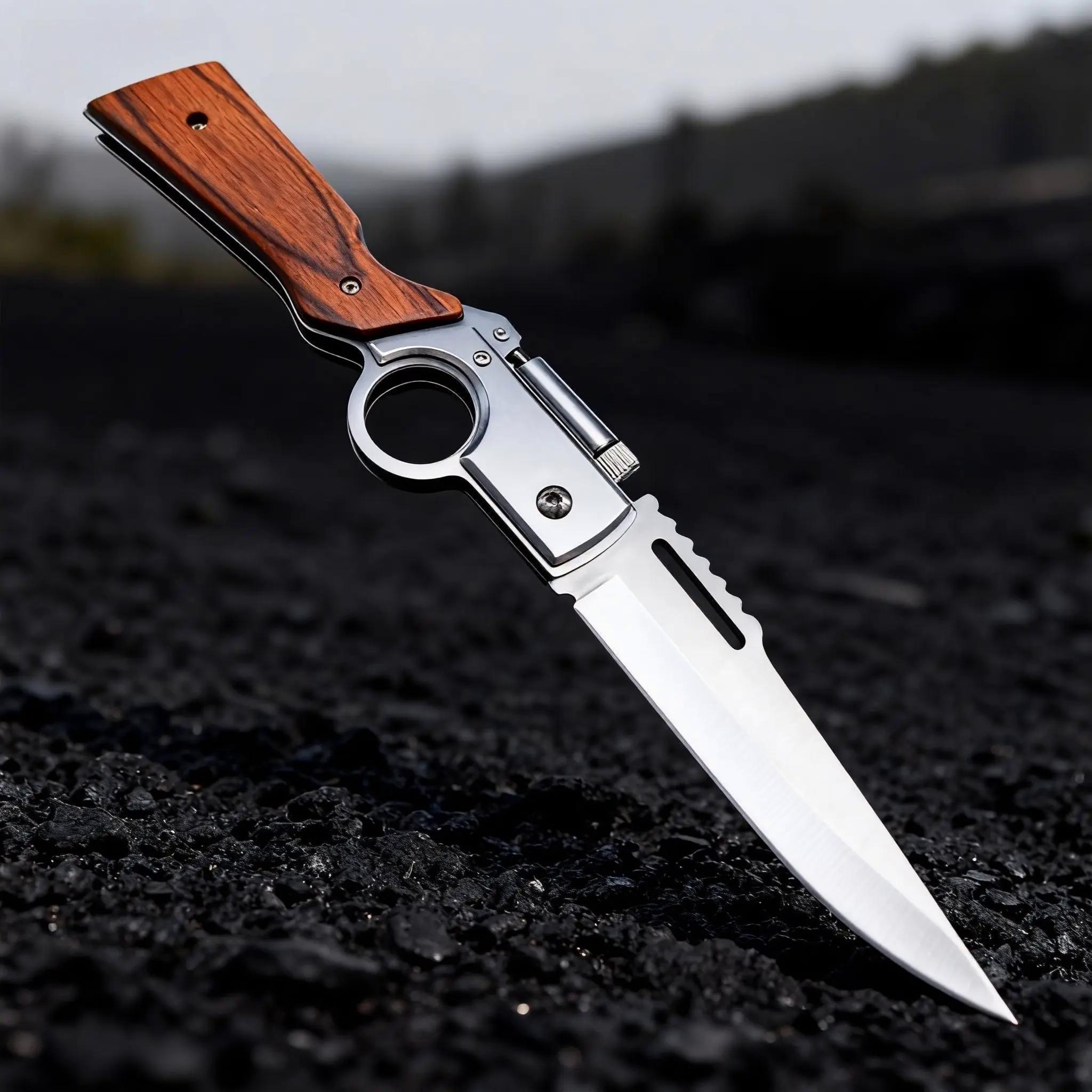 AAA-Flipper Pocket Knife with Flashlight, Portable Folding Knife, Indoor and Outdoor Activities Mens Gift-Ideal for Hiking, Fishing, Emergency, EDC Tool Knife Camping Survival Gear Survival Supplies Well Designed Blades,souvenir, knife syvi oknife set