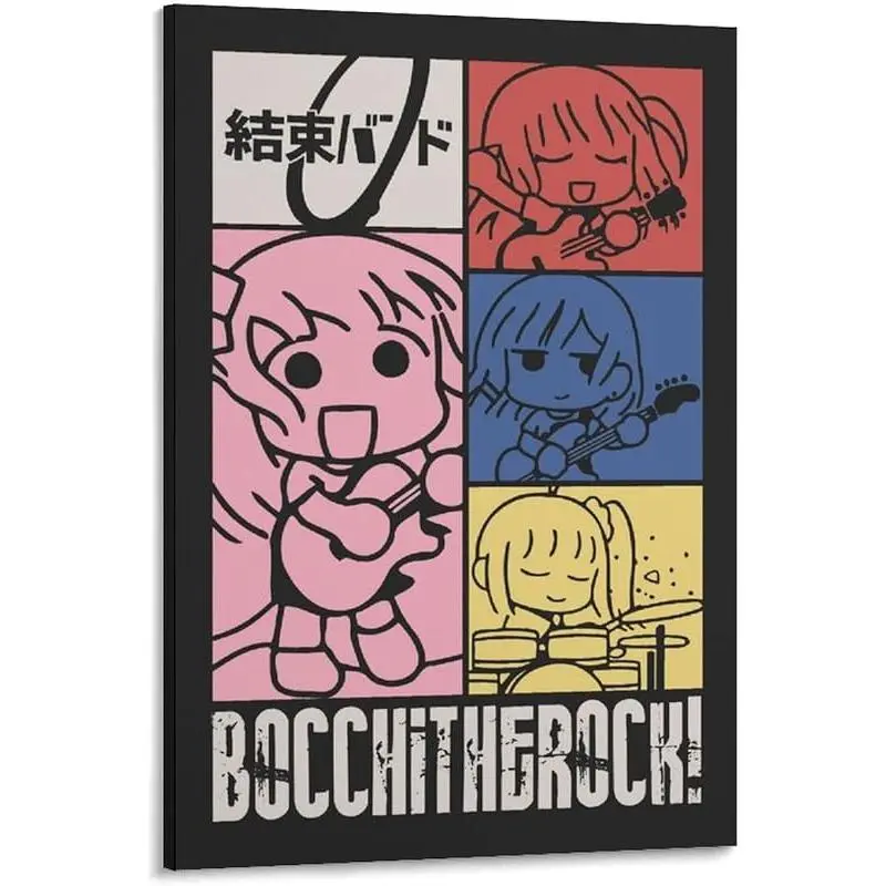 Bocchi The Rock Anime Posters Wall Art For Living Room Bedroom Office Home Decor Office Wall Art Home Gym Posters Canvas Painting 20x30cm