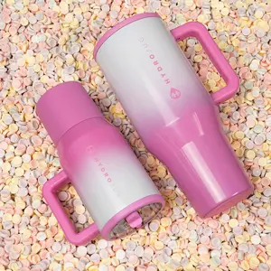 HydroJug Traveler 32 oz Candy-Coated Insulated Tumbler — Flip-Cap Straw Design, Leakproof Seal, with rubber base, Stainless Steel Travel Cup, Portable Hydration Companion for Men and Women