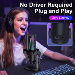 Plug & Play USB Condenser Microphone For Computer Laptop Desktop, No Driver & No Complex Debugging Needed, USB Direct Connection, Professional Recording Mic For Podcast, Gaming, Streaming, Voice Over, Video Conference