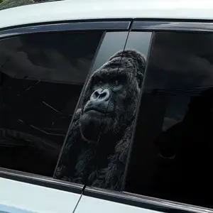 Majestic Gorilla-themed car stickers 2-piece: 2-piece set - waterproof, scratch-resistant, suitable for all models - auto parts and holiday decorations for all vehicles, suitable for laptops, cars