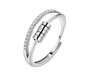 New Anti Anxiety Fidget Rotatable Bead Ring for Women Girls