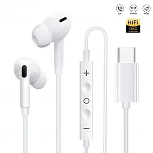 Smart Voice Assistant Headset with ENC Type c Wired Earphones Cable Earbuds for Apple Lightning Headphones for Iphone