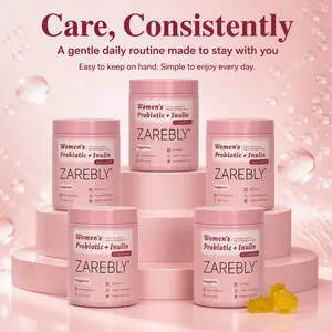 ZAREBLY Her Juicy Feminine Probiotics Gummies- All in One Solution with Slippery Elm and Prebiotics&Lactobacillus Probiotic Blend for Women’s pH Balance and Dryness - Hawaiian Pineapple Gummies 60 Count probiotics women balancing