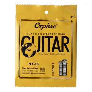 Orphee NX36 Strings, 1/5/10 Packs Optional, Universal Professional Classical Guitar Strings, (.028-.043) Normal